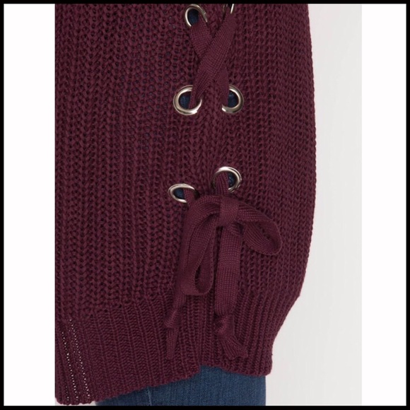 Plum Side Lace-up Sweater Vest - Picture 5 of 6